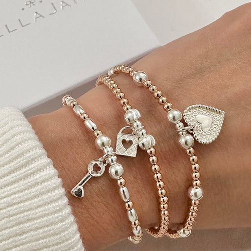 Rose Gold Personalised Heart of Hearts Bracelet