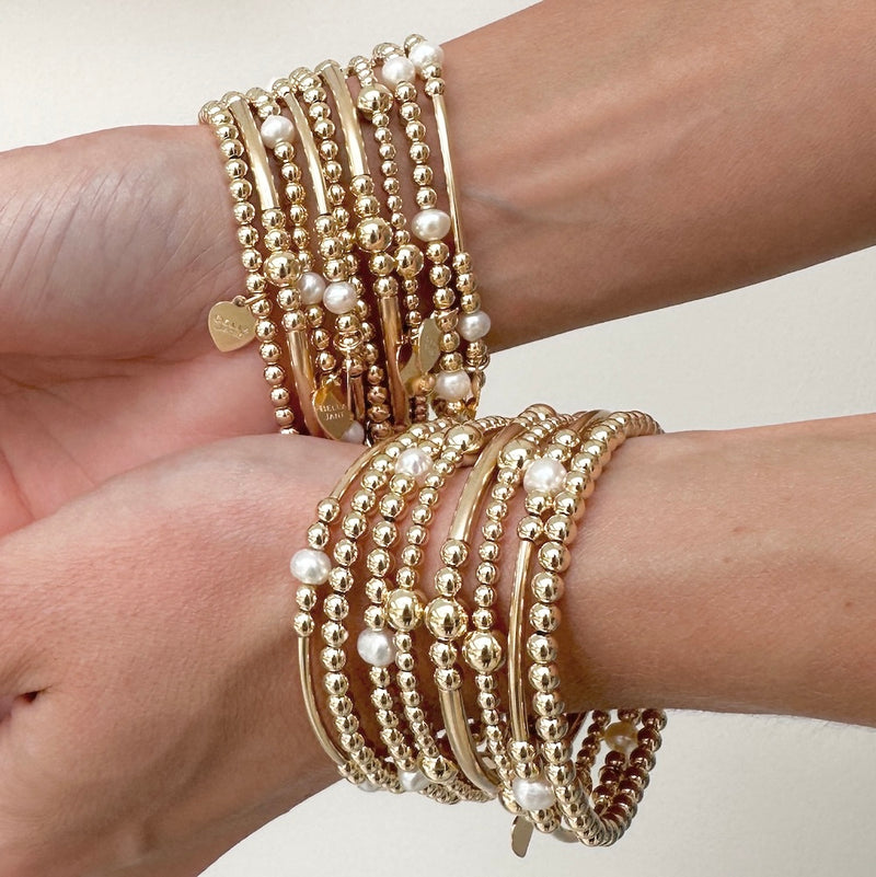 Gold stacking bracelets