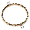 Gold Personalised Initial Disc Bracelet (1 disc)