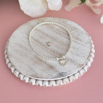 SS47 - White Bobble Heart Bracelet