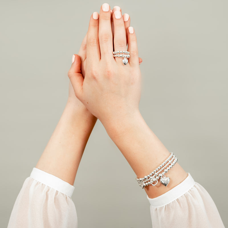 Small Heart Bracelet and Ring Set