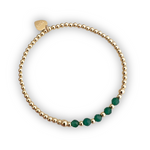 Gold Bejewelled Green Onyx Bracelet