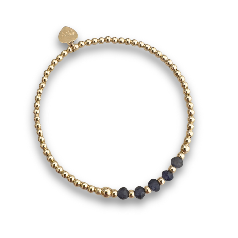 Gold Bejewelled Midnight Blue Bracelet