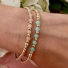 Sample Sale - Gold Bejewelled Pink Stacking Bracelet