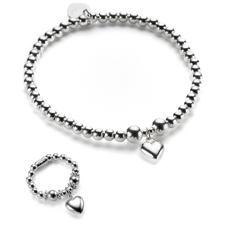 Small Heart Bracelet and Ring Set