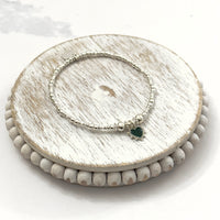 Green Bobble Heart Bracelet