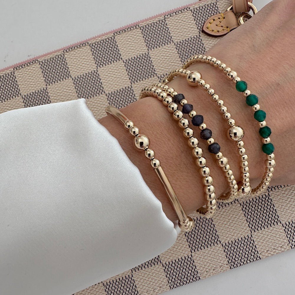 Gold Bejewelled Midnight Blue Bracelet
