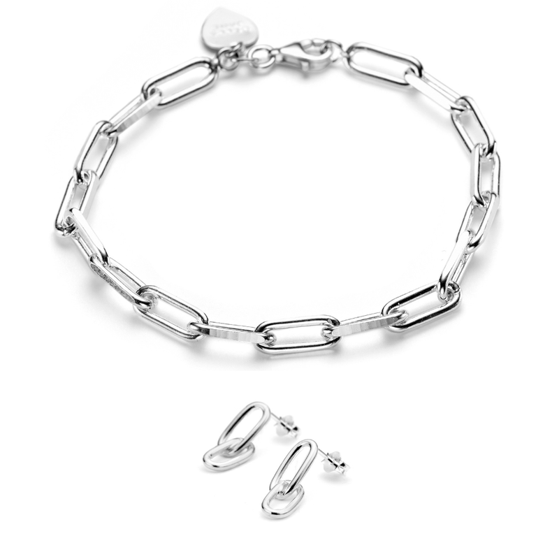 Links Bracelet and Earrings Set