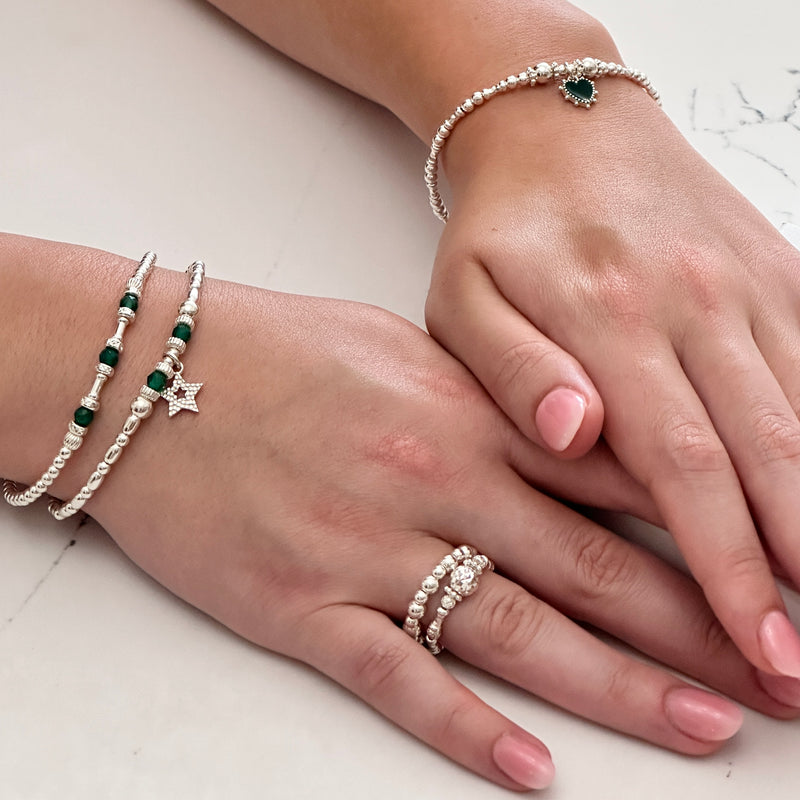 Bejewelled Green Onyx Bracelet