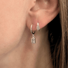 Oval Sparkle Huggie Earrings