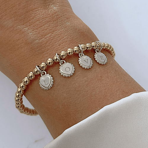 Gold Personalised Initial Disc Bracelet (4 discs)