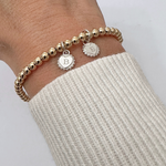 Gold Personalised Initial Disc Bracelet (2 discs)