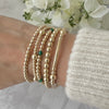 Gold and Green Onyx Stacking Bracelet