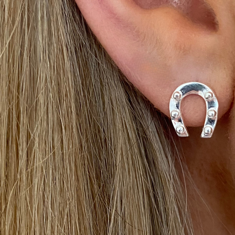 Studded Horseshoe Earrings