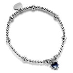 Midnight Blue Bobble Heart Bracelet
