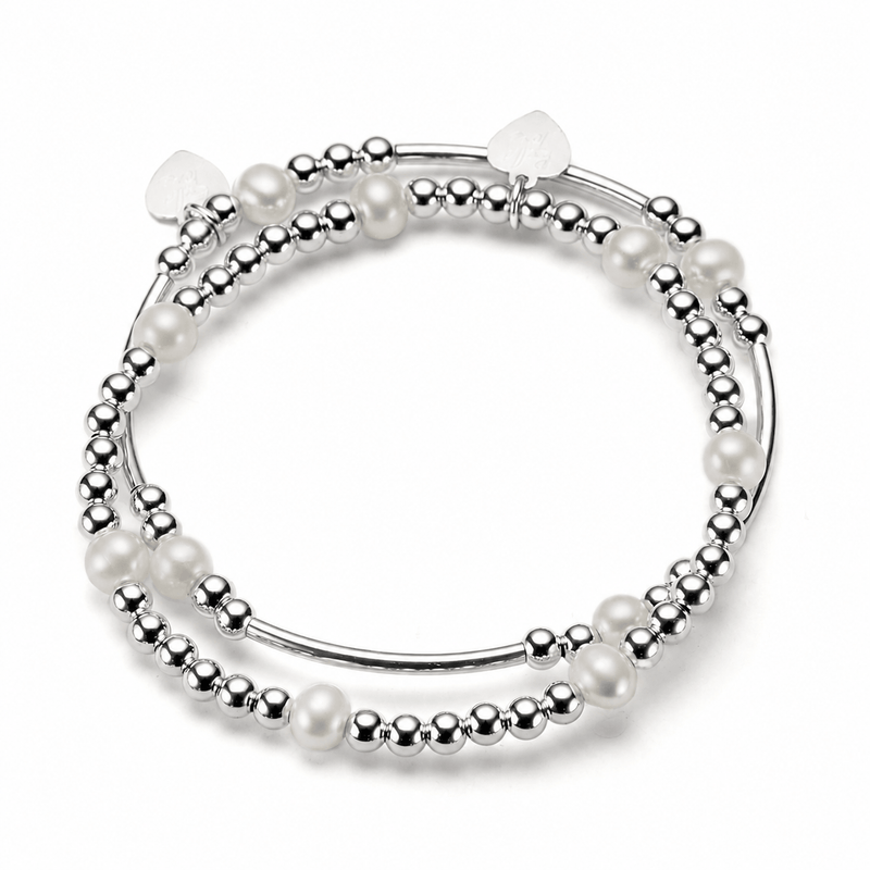 Pearl Stacking Bracelet Duo