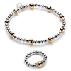 Silver and Gold Beaded Bracelet and Ring Set