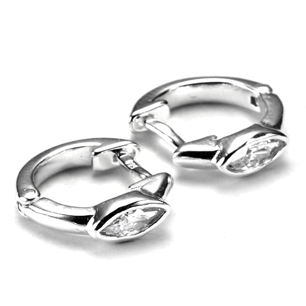 Oval Sparkle Huggie Earrings