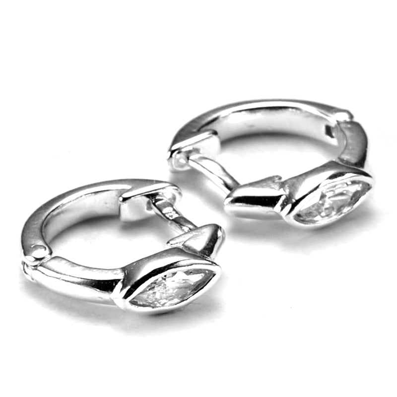 Oval Sparkle Huggie Earrings