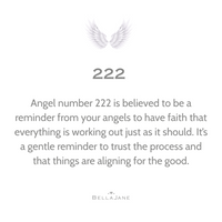 Text about angel number 222 with wings on a white background