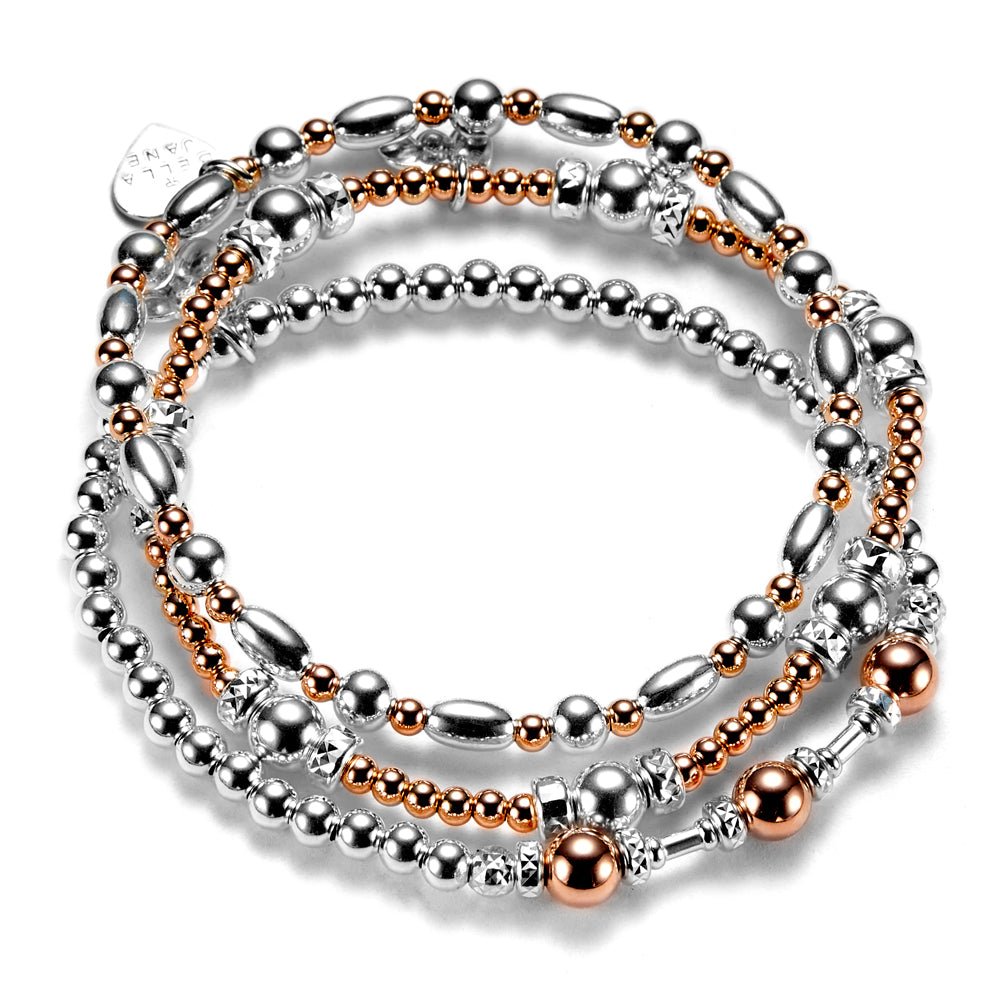 silver and rose all about the beads 2 stack