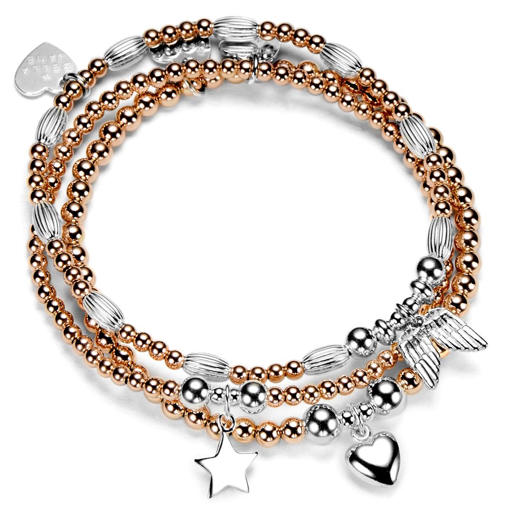 The Bella Stack | Trio of Beaded Charm Stacking Bracelets | Bella Jane ...