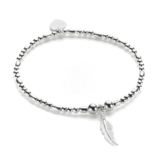 Silver feather bracelet