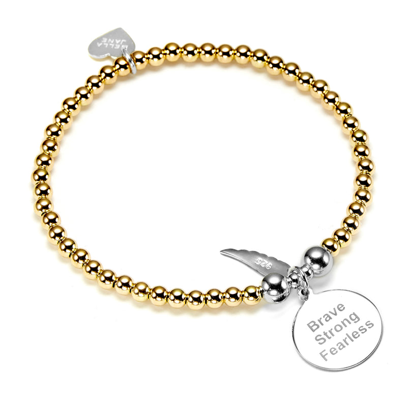 Gold Brave, Strong, Fearless Bracelet