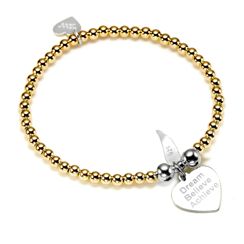 Gold Dream, Believe, Achieve Bracelet