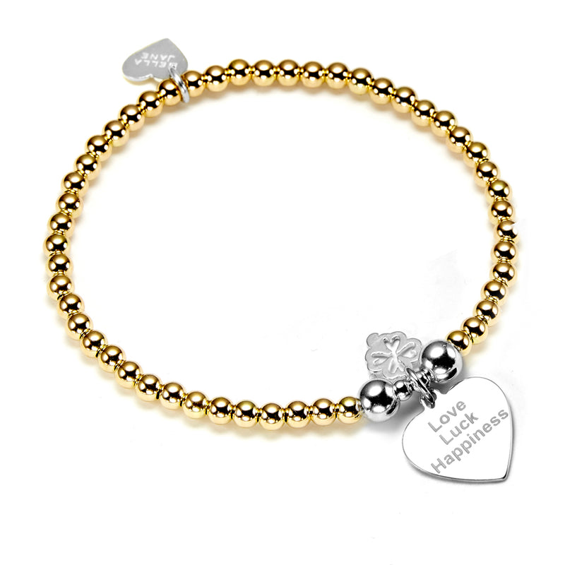 Gold Love, Luck and Happiness Bracelet