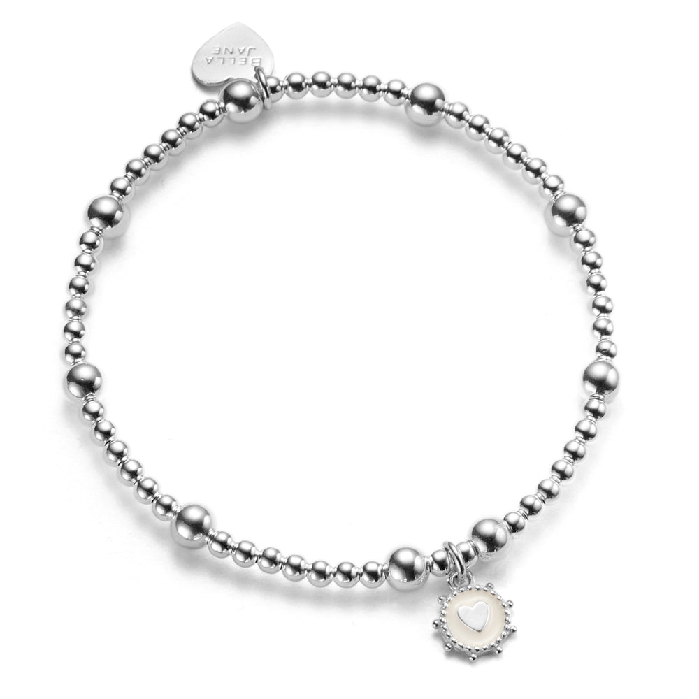 Ivory Ditsy Heart Bracelet