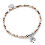 sterling silver and rose gold tree of life bracelet