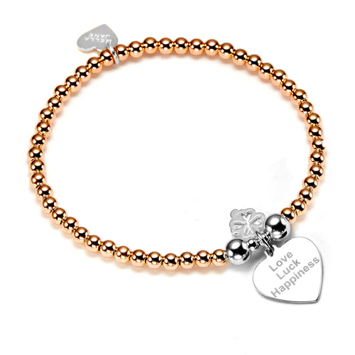 Rose Gold Love, Luck and Happiness Bracelet
