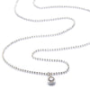 A sterling silver ball bead chain necklace with a cubic zirconia 'bling' charm.
