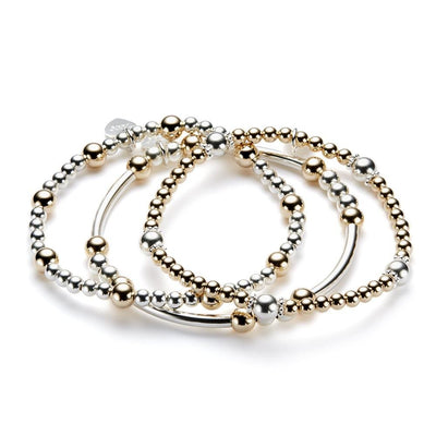 silver and gold all about the beads stacking bracelets