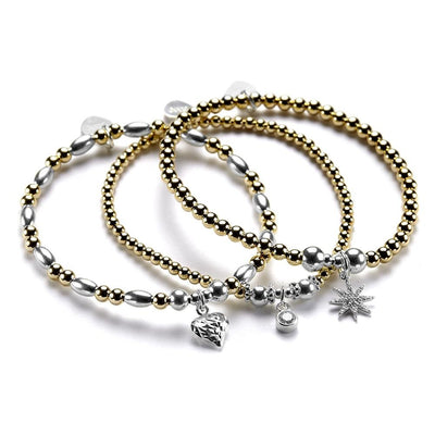 Gold all that glitters beaded bracelet stack