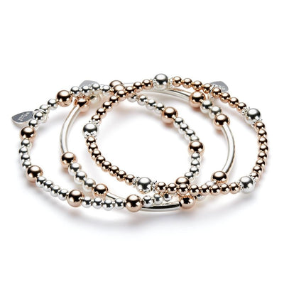 silver and rose all about the beads stacking bracelets