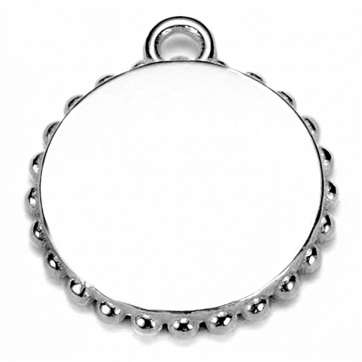 The back of the charm, where your engraving goes